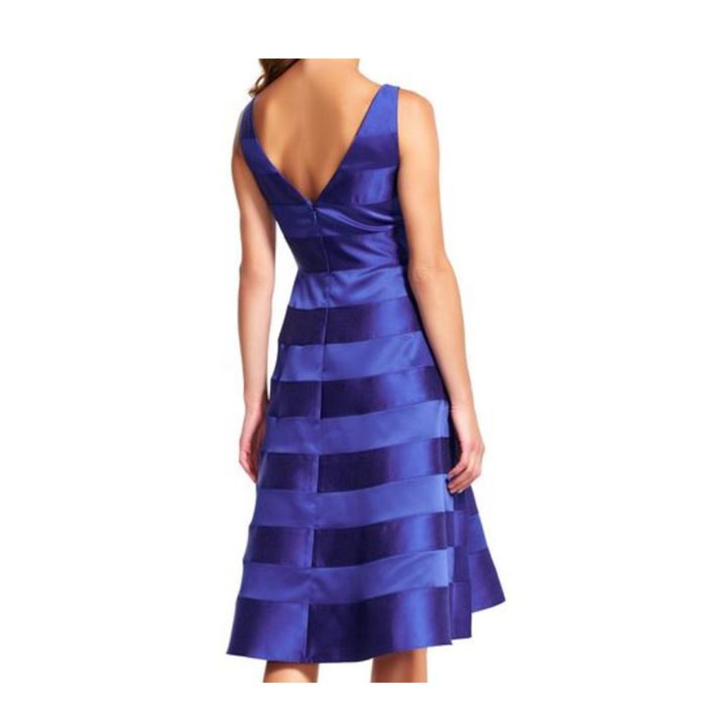 NWT Adrianna Papell Satin Stripe Dress- Neptune - Picture 6 of 6